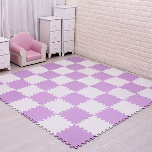 Puzzle En Oligfoam Pour Bb,Carreaux D'exercice Embotables Noirs Et Blancs,Tapis De Sol Et Lea Pour Enfant - Type White Purple-16 Pieces