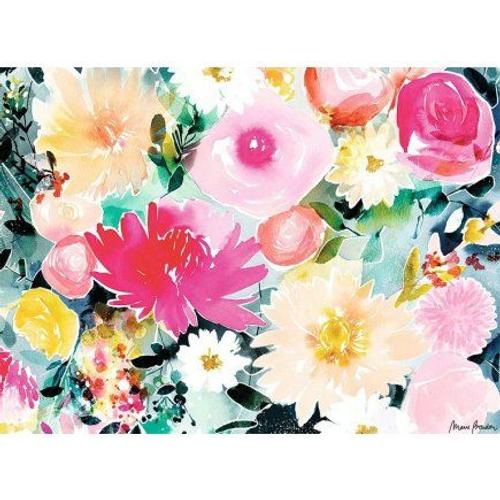 Puzzle Fleurs Aquarelle Dahlias Et Roses 500 Pieces - Atelier Artiste Tribulations De Marie