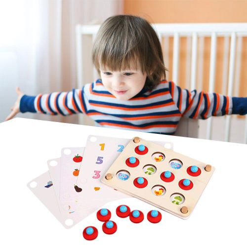 Puzzle Jouet ducatif En Bois Pour Bb, Jeu De Mmoire En Bois, Jeu D'Interaction, Jeu D'checs Pour Enfants, Capacit ducative