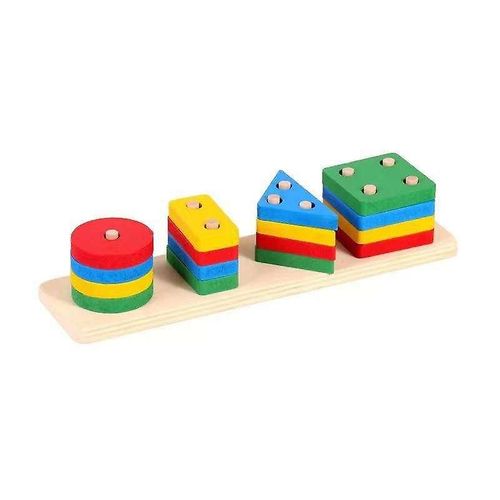 Puzzle Macaron Arc-En-Ciel Forme GOmTrique Bois Cognitif Ensemble De DCompression Ducatif Jeu Pour Enfants Bloc De Construction Jouet En Bois Arc-En-Ciel 2