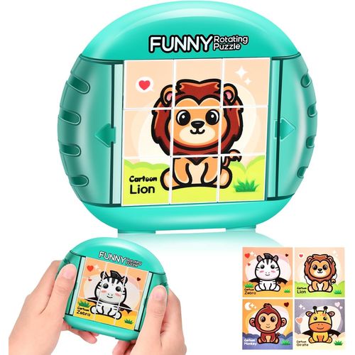 Puzzle Rotatif, Jouet Puzzle 4 En 1, Puzzle Rotatif Garons Et Filles ducatifs Jouets, Puzzle Rotatif Cadeau Pour Enfants (Animaux)