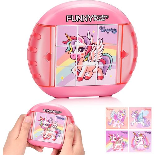 Puzzle Rotatif, Jouet Puzzle 4 En 1, Puzzle Rotatif Garons Et Filles ducatifs Jouets, Puzzle Rotatif Cadeau Pour Enfants (Licorne)