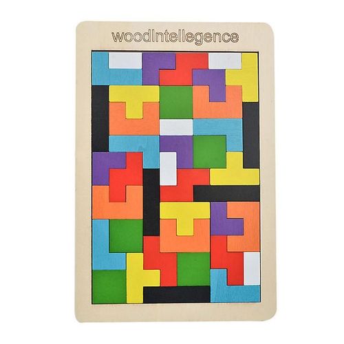 Puzzle Tetris En Bois, Puzzle Tangram En Bois, Jouets De Puzzle Pour Enfants, Jeux De Rflexion, Jouets D'apprentissage De L'intelligence