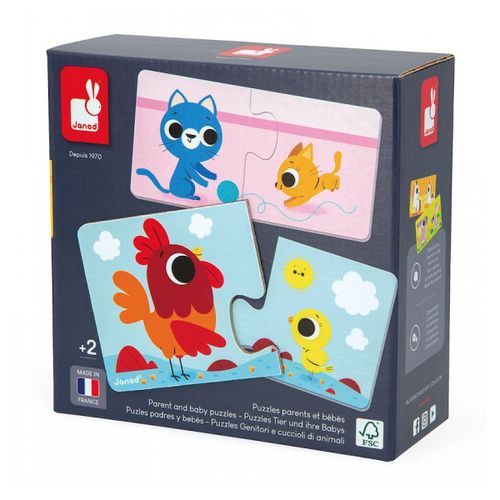 Puzzles 2 Pieces Parents Et Bebes Animaux