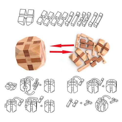 Puzzles En Bois 3d Dfi Iq Casse-Tte Serrure Logique Jouet ducatif Intellectuel Puzzle Retrait Assemblage Cube Football