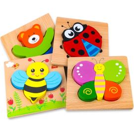 Puzzles en bois pour les tout-petits agés de 1 à 3 ans, jouets Montessori  pour