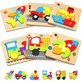 Acheter Puzzles en bois pour tout-petits, cadeaux, jouets pour garçons et  filles de 1, 2, 3 ans, 6 formes de véhicule, jouets pour enfants, cadeau  d'apprentissage pour bébé, jouet de voyage de