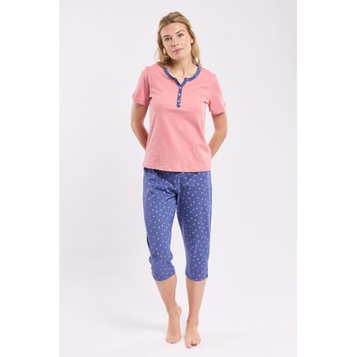 Pyjama Corsaire Motifs Coeurs - Coton Lger