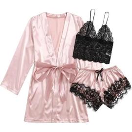 PYJAMA Robe de Chambre Satin Soie Pyjamas Femmes Chemise De Nuit Lingerie Robes Sous Vetements Vetements Sexy Rakuten