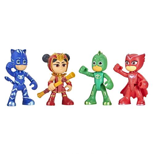 Pj Masks Pyjamasques Pack De 4 Figurines Hros Et Flamme Rouge