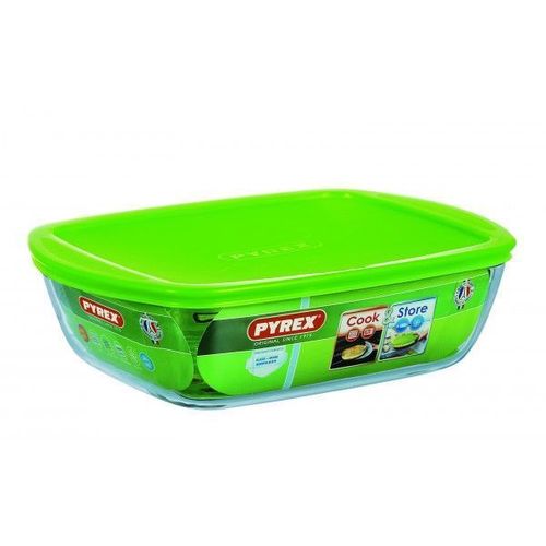Pyrex - Plat Rectangle En Verre Avec Couvercle 2,6l