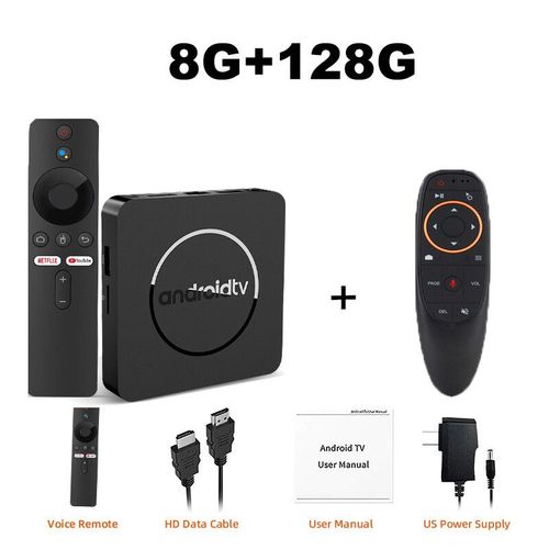 Q10 Android13 8K HDR10 + botier de tlvision intelligent Allwinner H313 128G double Wifi BT5.0 dcodeur lecteur multimdia avec Assistant vocal Google - Type 8G 128G Voice Remot