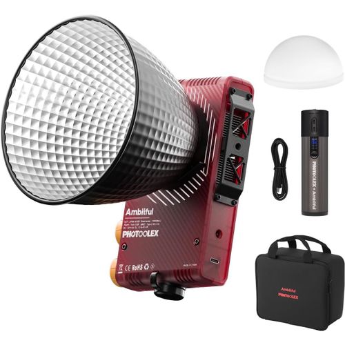Q100Lite Combo Lampe Vido Led 100 W, Lampe Portable Cob Pour Appareil Photo, Bicolore, 2700 K-6500 K Avec Tlcommande Power Stick 5000 Mah, Rflecteur + Diffuseur ( Q100Lite)[VIT694573]