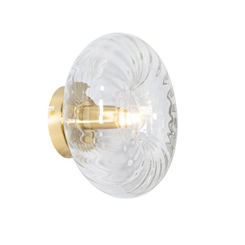 Qazqa Art Deco Art Deco Wandlamp Goud Met Glas - Ayesha Verre /Acier Dor Rond / Luminaire / Lumiere / clairage / Intrieur / Salon / Cuisine E27 Max. 1 X 25 Watt