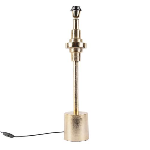 Qazqa Art Deco Lampe De Table / Lampe á Poser / Luminaire / Lumiere / ÉClairage Art Deco Dor Sans Abat-Jour - Diverso Acier /Aluminium Dor/Laiton Oblongue / IntRieur E27 Max. 1 X 40...