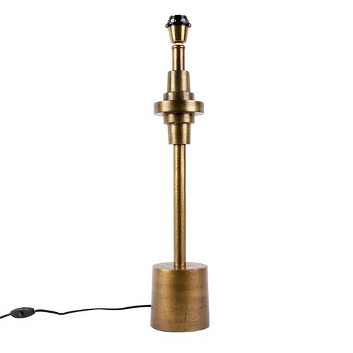 Qazqa Art Deco Lampe De Table / Lampe á Poser / Luminaire / Lumiere / ÉClairage Art Deco En Bronze Sans Abat-Jour - Diverso Acier /Aluminium Bronze Oblongue / IntRieur E27 Max. 1 X 40...