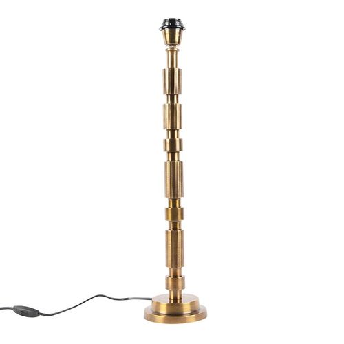 Qazqa Art Deco Lampe De Table / Lampe  Poser / Luminaire / Lumiere / clairage Art Deco En Bronze Sans Abat-Jour - Torre Acier /Aluminium Bronze Oblongue / Intrieur E27 Max. 1 X 40 Watt