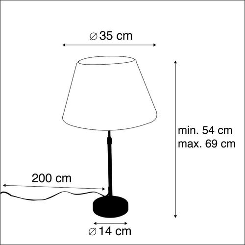 Qazqa Classique/Antique Lampe De Table / Lampe á Poser / Luminaire / Lumiere / ÉClairage Or / Dore / D'or / Laiton Avec Abat-Jour Pliss Crme 35 Cm - Parte Tissu /Acier...
