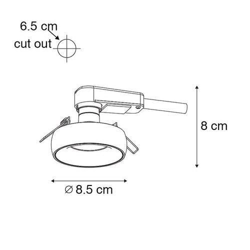 Qazqa Design Design Noir Sport Intgr Avec Intrieur Dor - Mooning Aluminium Noir Rond / Luminaire / Lumiere / clairage / Salon / Cuisine Gu10 Max. 1 X 50 Watt