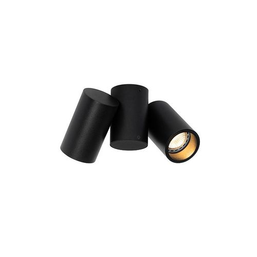 Qazqa Design Design Plafonnier ??? Plafonnier Spot  Fixer Au Plafond Zwart 2 Ampoules-Lichts Verstelbaar - Michael Acier Noir Oblongue / Luminaire / Lumiere / ??Clairage / Int??Rieur / Salon / Cuisine Gu10 Max. 2 X 50 Watt