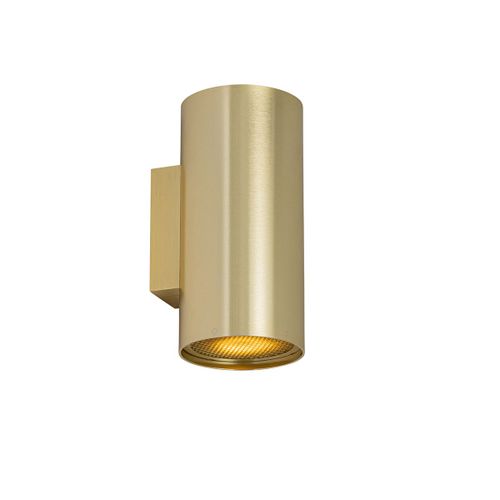 Qazqa Design Design Wandlamp Goud Rond 2-Lichts - Sab Honey Aluminium /Acier Dor Rond / ÉClairage Dessus Dessous / Luminaire / Lumiere / IntRieur / Salon / Cuisine Gu10 Max. 2 X 10 Watt