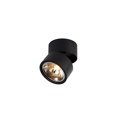 Qazqa Design /Industriel /Moderne Set De 2 Ampoules Plafonnier Spots Noir Rglable - Go Nine Tubo Aluminium Noir Rond / Luminaire / Lumiere / clairage / Intrieur / Salon / Cuisine G9 Max....