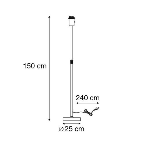 Qazqa Design /Moderne Lampadaire / Lampe De Sol / Lampe Sur Pied / Luminaire / Lumiere / clairage En Acier Rglable - Parte Mtal Acier Oblongue / Intrieur E27 Max. 1 X 60 Watt