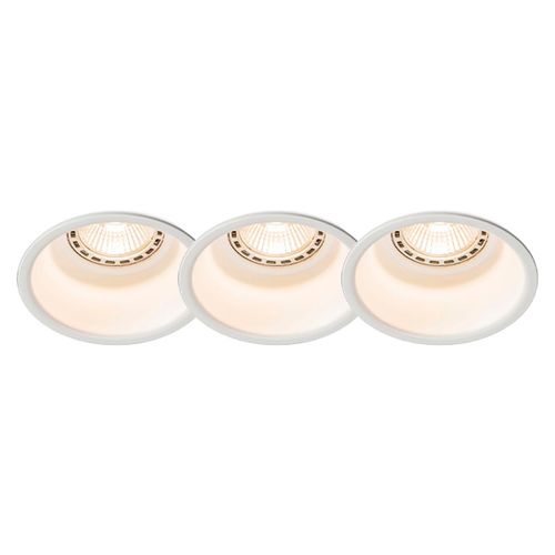 Qazqa Design /Moderne Set Van 3 Inbouwspots Wit Rond - Dept Aluminium Blanc Rond / Luminaire / Lumiere / clairage / Intrieur / Salon / Cuisine Gu10 Max. 1 X 50 Watt
