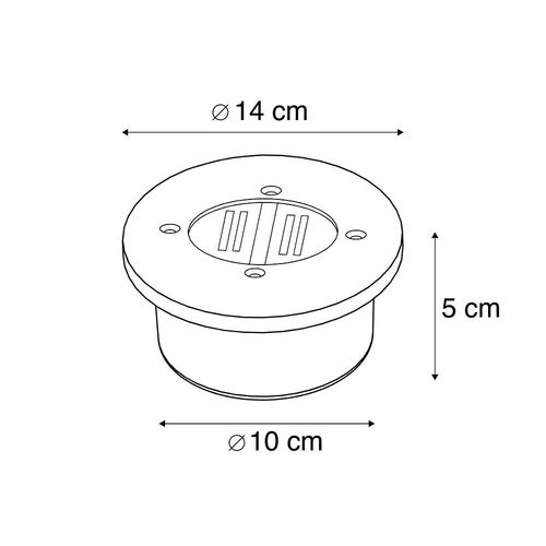 Qazqa Design /Moderne Spot De Sol Avec Led Sur L'nergie Solaire Ip44 - Tiny Acier Acier Cylindre /Rond / Extrieur / Jardin / Luminaire / Lumiere / clairage Led (Non Remplaable) Max. 1 X 0.4 Watt