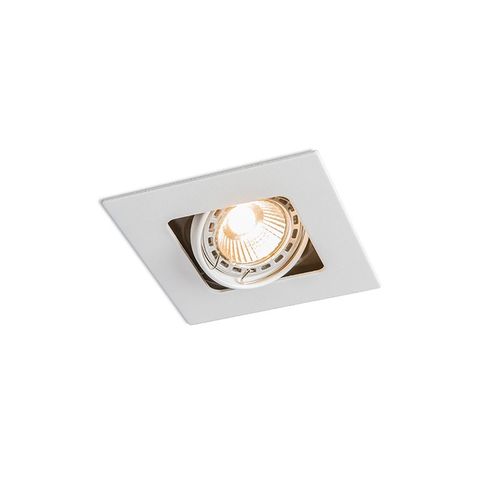 Qazqa Design /Moderne Spot Encastr / Encastrable Carr Pivotant Et Inclinable Blanc - Artemis Acier Blanc Carr / Luminaire / Lumiere / clairage / Intrieur / Salon / Cuisine Gu10 Max. 1 X...