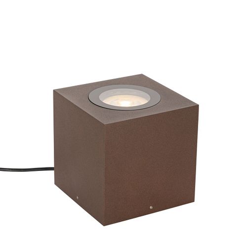 Qazqa Industriel Grondspot Roestbruin Vierkant Ip65 Ar111 - Lennard Aluminium Brun Rouille Carr / Extrieur / Jardin / Luminaire / Lumiere / clairage Gu10 Max. 1 X 50 Watt