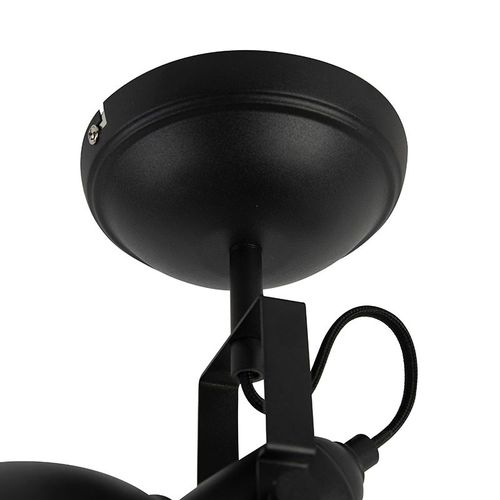 Qazqa Industriel Projecteur Noir Avec Rotation Et Inclinaison  1 Lumire En Or / Dore / D'or - Tommy Acier Noir Rond / Luminaire / Lumiere / clairage / Intrieur / Salon / Cuisine E14...