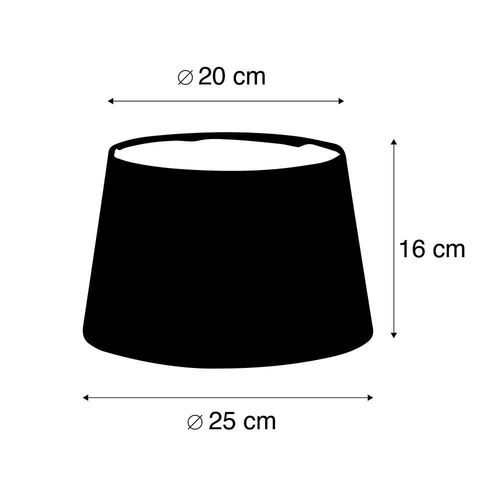Qazqa Lin Abat-Jour En Lin Blanc 25/16 , Rond Oblique Abat-Jour Suspendu ,Abat-Jour Lampadaire