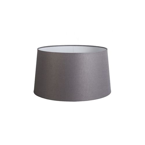 Qazqa Lin Abat-Jour En Lin Gris Fonc 45 Cm , Rond Oblique Abat-Jour Suspendu ,Abat-Jour Lampadaire