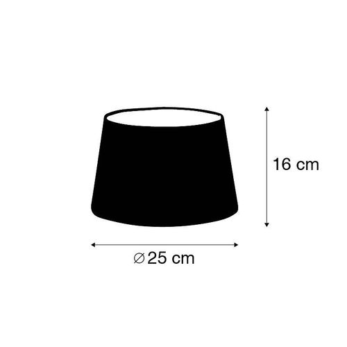 Qazqa Lin Abat-Jour En Lin Marron 25/16 , Rond Oblique Abat-Jour Suspendu ,Abat-Jour Lampadaire