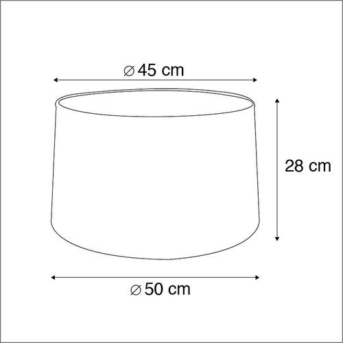 Qazqa Moderne Abat-Jour En Coton Noir 45/50/28 Avec Intrieur Dor , Abat-Jour Suspendu ,Abat-Jour Lampadaire
