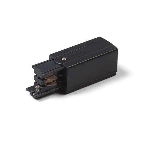 Qazqa Moderne Alimentation Pour Rail 3 Phases Droit Noir Plastique Noir Rectangulaire / Luminaire / Lumiere / ÉClairage / IntRieur Max. X Watt