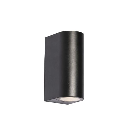 Qazqa Moderne Buiten Wandlamp Zwart Kunststof Ovaal 2-Lichts - Baleno Plastique Noir Ovale / Extrieur / Jardin / Luminaire / Lumiere / clairage Gu10 Max. 2 X 5 Watt