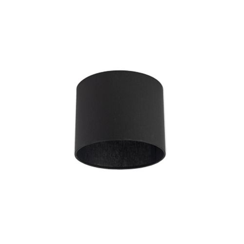 Qazqa Moderne Coton Abat-Jour 18/18/14 Noir Transparent , Rond / Cylindrique Abat-Jour Suspendu ,Abat-Jour Lampadaire