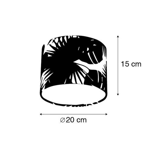 Qazqa Moderne Coton Abat-Jour En Coton 20/20/15 - Feuille , Rond / Cylindrique Abat-Jour Suspendu ,Abat-Jour Lampadaire