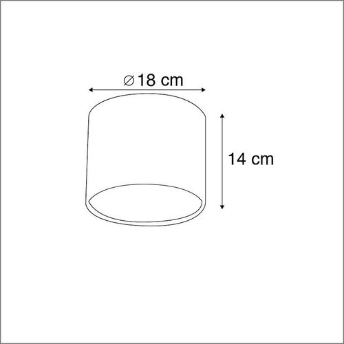 Qazqa Moderne Coton Abat-Jour En Velours Motif Floral 18/18/14 Intrieur Dor , Rond / Cylindrique Abat-Jour Suspendu ,Abat-Jour Lampadaire