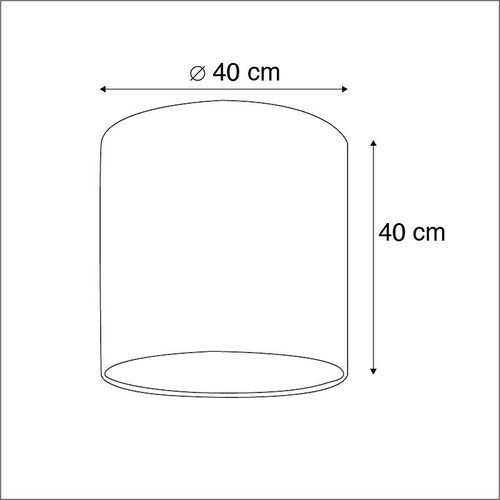 Qazqa Moderne Coton Abat-Jour Velours Papillon Design 40/40/40 Dor  L'intrieur , Rond / Cylindrique Abat-Jour Suspendu ,Abat-Jour Lampadaire