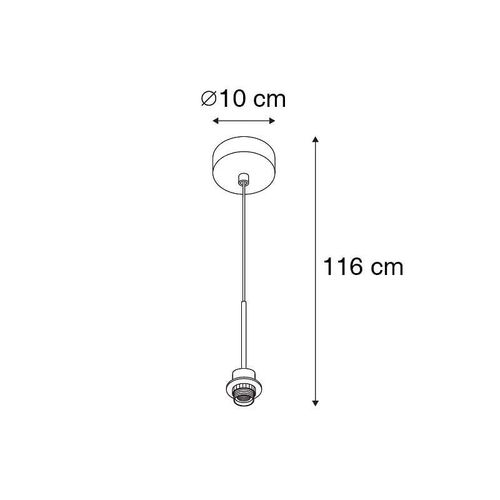 Qazqa Moderne Lampe  Suspension / Lustre / Luminaire / Lumiere / clairage En Acier Avec Cble Noir - Combi 1 Mtal Noir,Acier Rond / Intrieur E27 Max. 1 X 60 Watt