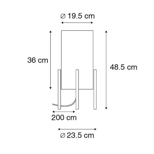 Qazqa Moderne Lampe De Table / Lampe á Poser / Luminaire / Lumiere / ÉClairage Design Abat-Jour En Lin Noir Blanc - Rich Acier /Lin Noir,Blanc Cylindre / Lampe De Bureau / IntRieur /...