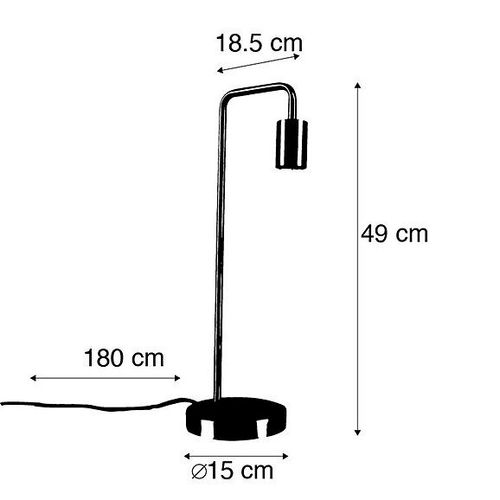 Qazqa Moderne Lampe De Table / Lampe á Poser / Luminaire / Lumiere / ÉClairage Noire Moderne - Facil Acier Noir Oblongue / IntRieur / Salon E27 Max. 1 X 40 Watt