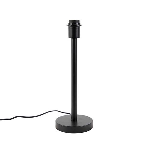 Qazqa Moderne Lampe De Table / Lampe  Poser / Luminaire / Lumiere / clairage Moderne Noire Sans Abat-Jour - Simplo Acier Noir Rond / Intrieur E27 Max. 1 X 40 Watt