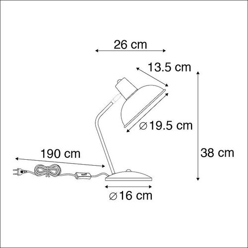 Qazqa Moderne Lampe De Table / Lampe  Poser / Luminaire / Lumiere / clairage Rtro Blanc Avec Bronze - Milou Mtal Blanc,Bronze Rond / Intrieur / Salon E14 Max. 1 X 40 Watt