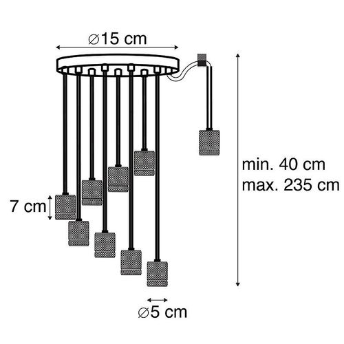Qazqa Moderne Lampe Suspendue Design Noir 9 LumiRes - Cavalux Acier Noir Oblongue / Luminaire / Lumiere / ÉClairage / IntRieur / Cuisine E27 Max. 9 X 40 Watt