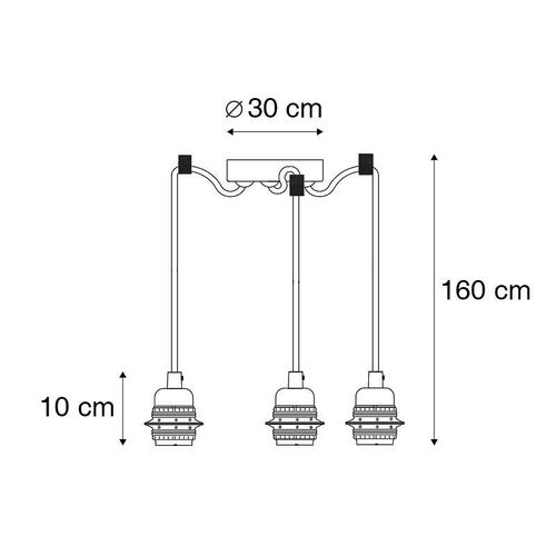 Qazqa Moderne Lampe Suspendue Moderne Or / Dore / D'or - Cava 3 Mtal Dor Rond /Oblongue / Luminaire / Lumiere / clairage / Intrieur E27 Max. 3 X 60 Watt
