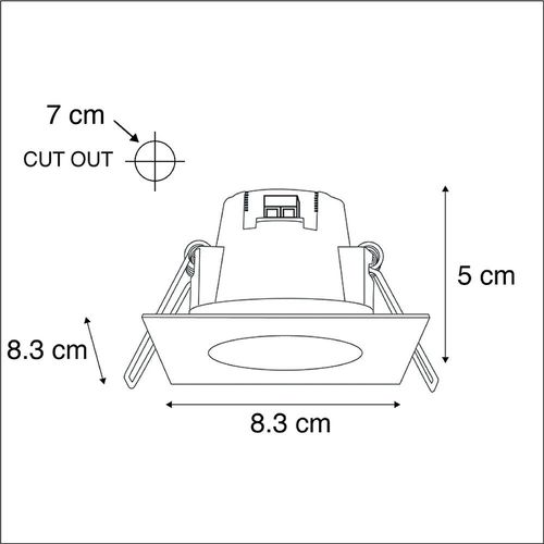Qazqa Moderne Lot De 3 Spots Encastrables Carr Acier Avec Led Ip65 - Simply Acier Inoxydable Acier Carr / ExtRieur / Jardin / Luminaire / Lumiere / ÉClairage / IntRieur / Salon /...